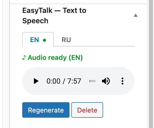 EasyTalk: как я создал плагин для WordPress, чтобы превращать статьи в аудио с помощью ElevenLabs